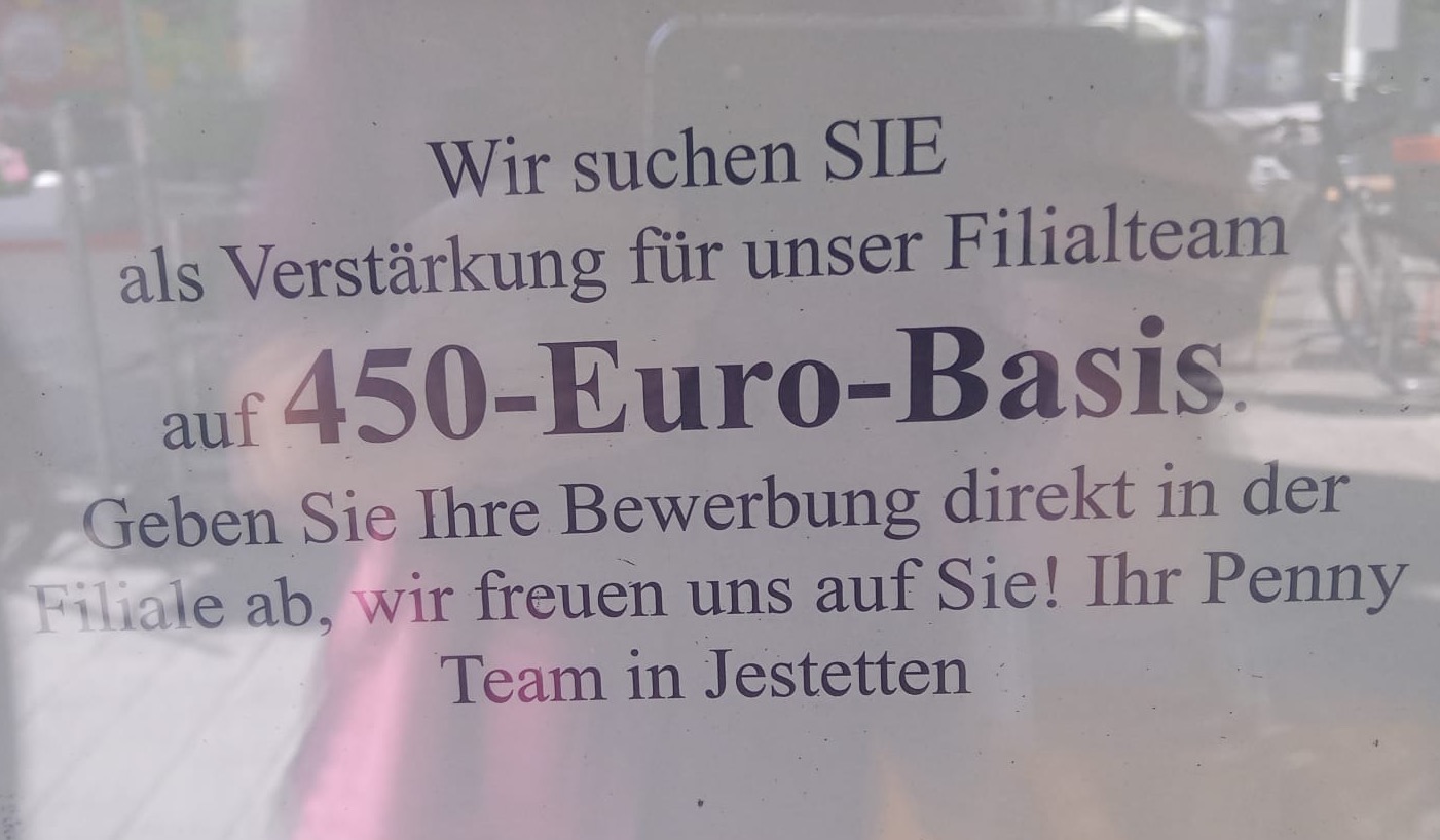 Lust auf einen Job auf 450-Euro-Basis?